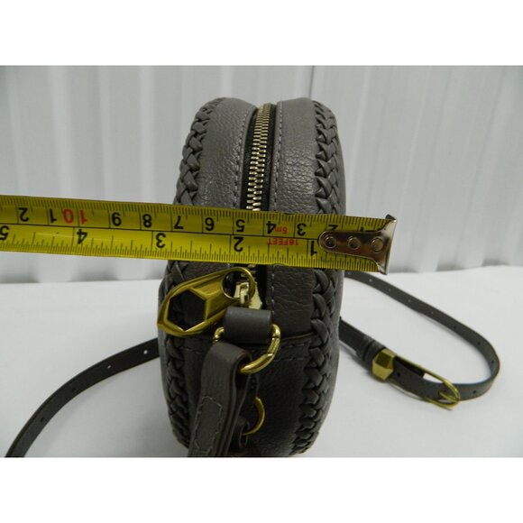 Oryany Kaye Round Whip Stitch Pebbled Leather Crossbody Bag Tassel & Adj Strap - Picture 12 of 16